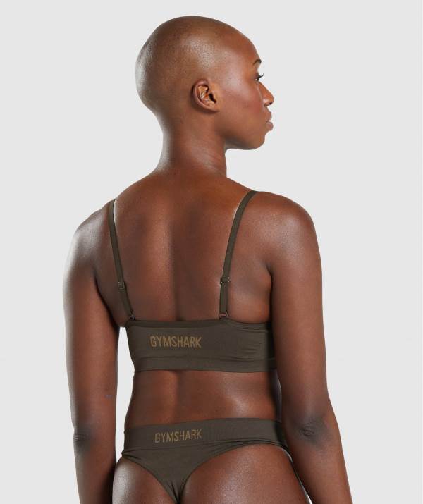 Damske Spodne Pradlo Gymshark Seamless Scoop Neck Bralette Hnede | YD4723189